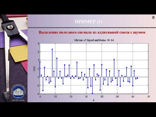 ПРИМЕР (1) Выделение полезного сигнала из аддитивной смеси с шумом