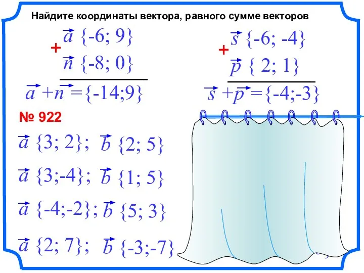 Найдите координаты вектора, равного сумме векторов