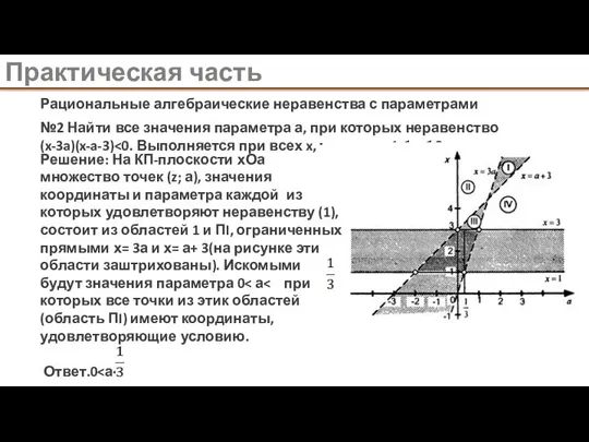 Практическая часть №2 Найти все значения параметра а, при которых неравенство(x-3a)(x-a-3)