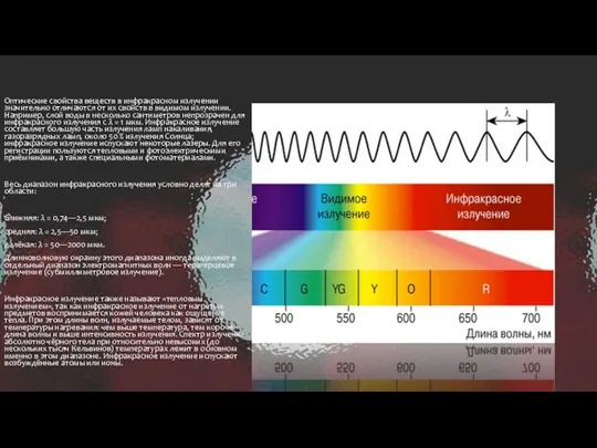 Оптические свойства веществ в инфракрасном излучении значительно отличаются от их свойств