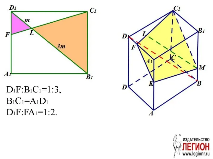 D1F:B1C1=1:3, B1C1=A1D1 D1F:FA1=1:2.