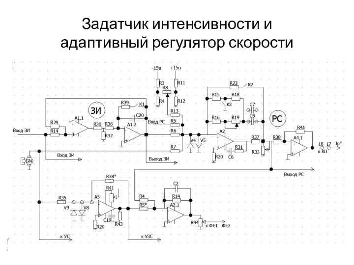 Задатчик интенсивности и адаптивный регулятор скорости