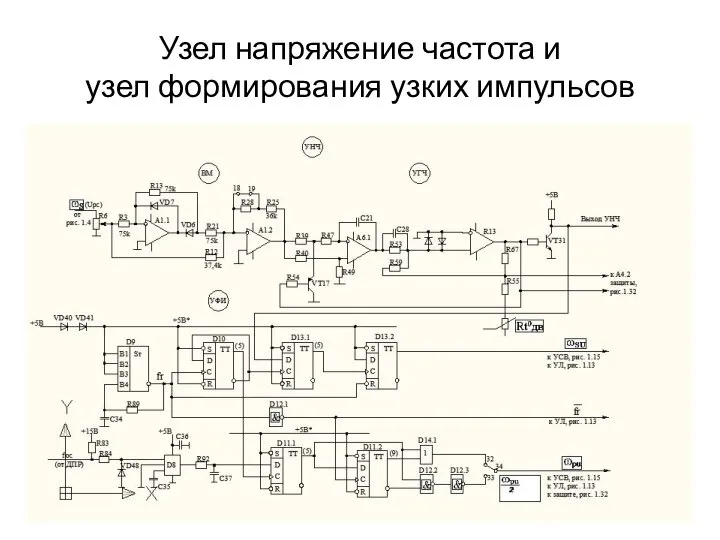 Узел напряжение частота и узел формирования узких импульсов