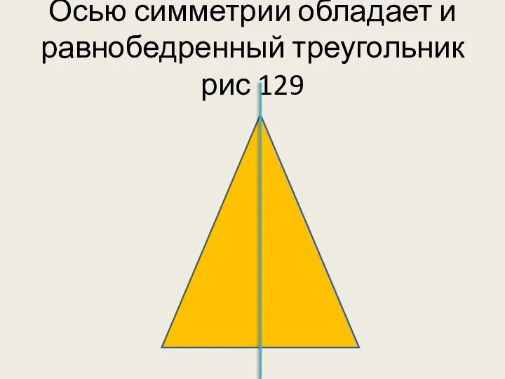 Осью симметрии обладает и равнобедренный треугольник рис 129