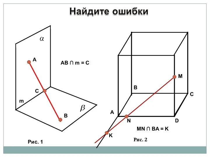 A B C m AB ∩ m = C Рис. 1