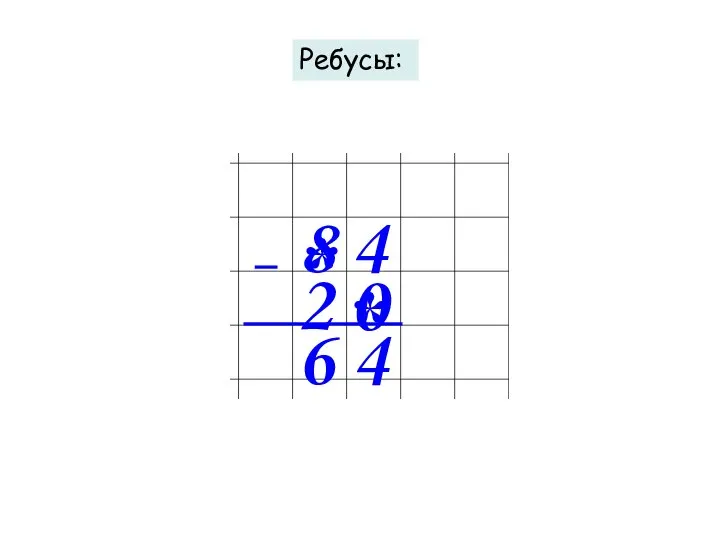 4 Ребусы: 2 6 4 ⃰ 0 ⃰ 8