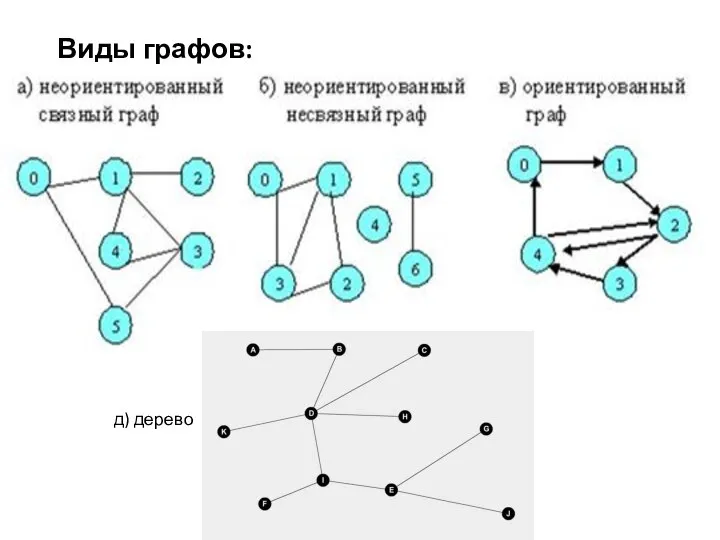 Виды графов: д) дерево