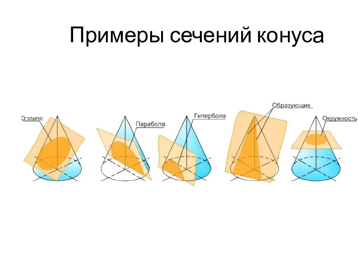 Примеры сечений конуса