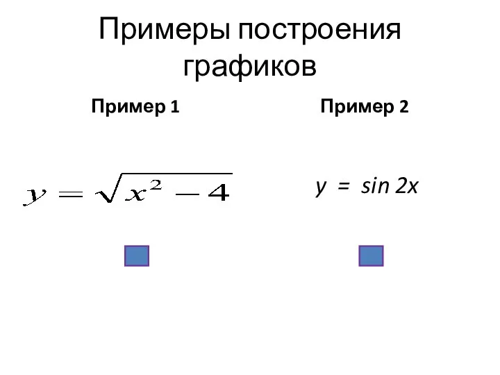 Примеры построения графиков Пример 1 Пример 2 y = sin 2x