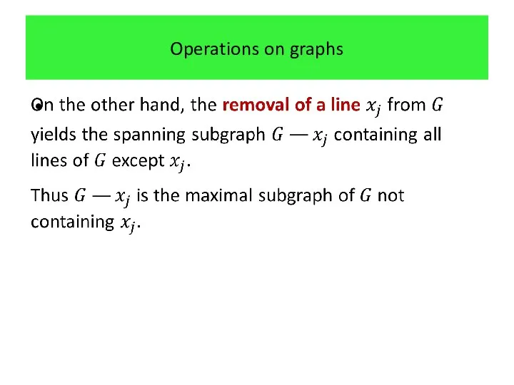 Operations on graphs