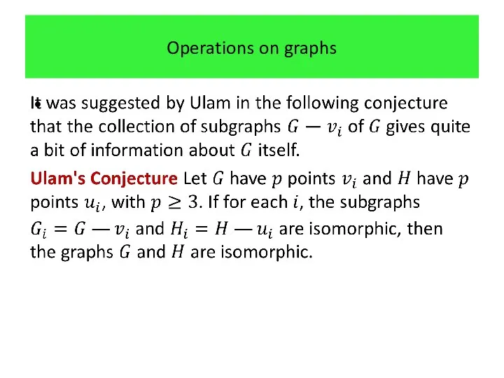 Operations on graphs