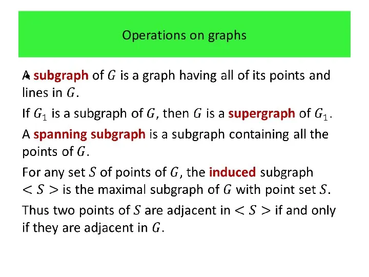 Operations on graphs