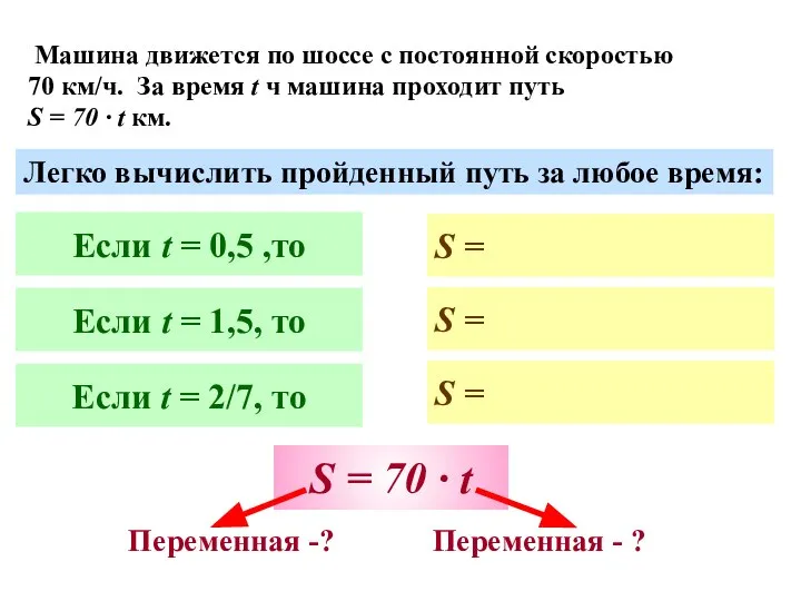 Машина движется по шоссе с постоянной скоростью 70 км/ч. За время