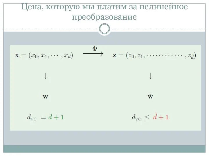 Цена, которую мы платим за нелинейное преобразование