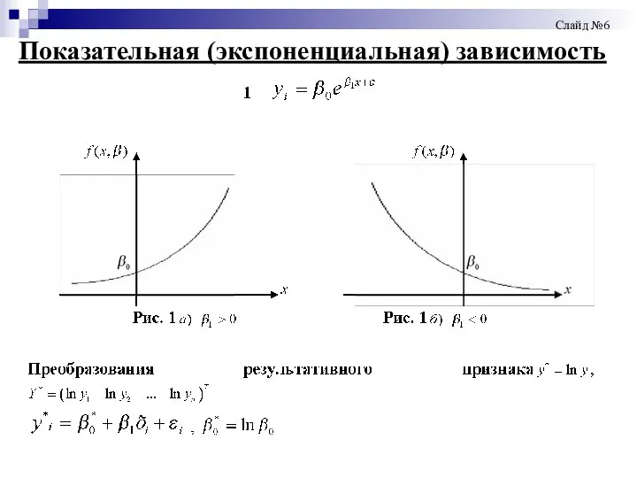 Показательная (экспоненциальная) зависимость Слайд №6