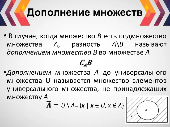 Дополнение множеств