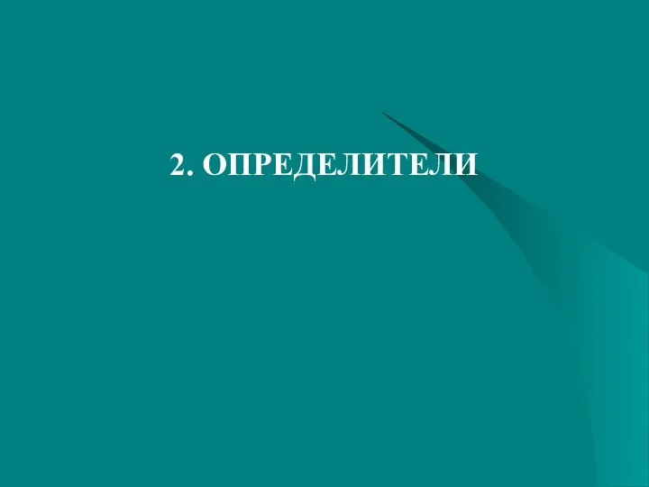 2. ОПРЕДЕЛИТЕЛИ