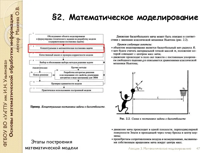 §2. Математическое моделирование ФГБОУ ВО «УлГПУ им. И.Н. Ульянова» Основы математической