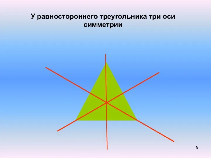 У равностороннего треугольника три оси симметрии