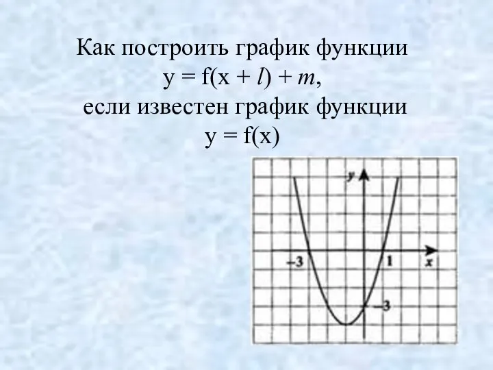 Как построить график функции y = f(x + l) + m,