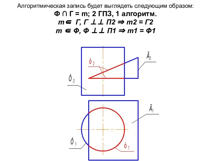 Алгоритмическая запись будет выглядеть следующим образом: Ф ∩ Г = m;