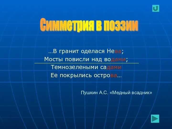 Пушкин А.С. «Медный всадник» …В гранит оделася Нева; Мосты повисли над