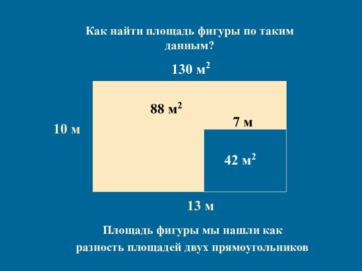 13 м 10 м 6 м 130 м2 Как найти площадь