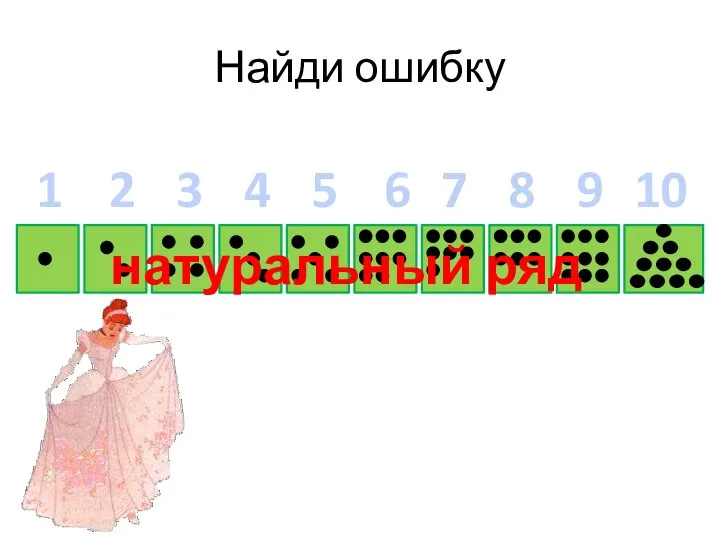 Найди ошибку 1 3 2 4 5 6 7 8 9 10 натуральный ряд