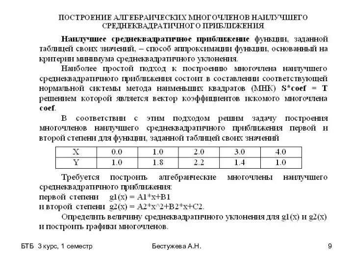 БТБ 3 курс, 1 семестр Бестужева А.Н.