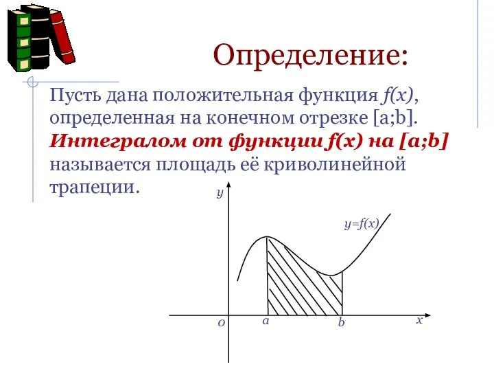 Определение: Пусть дана положительная функция f(x), определенная на конечном отрезке [a;b].