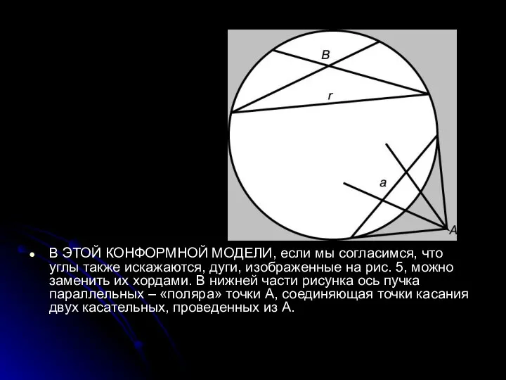 В ЭТОЙ КОНФОРМНОЙ МОДЕЛИ, если мы согласимся, что углы также искажаются,