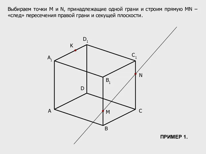 A B C D B1 C1 D1 M N K Выбираем