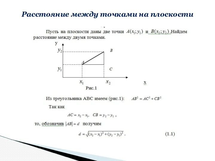 Расстояние между точками на плоскости