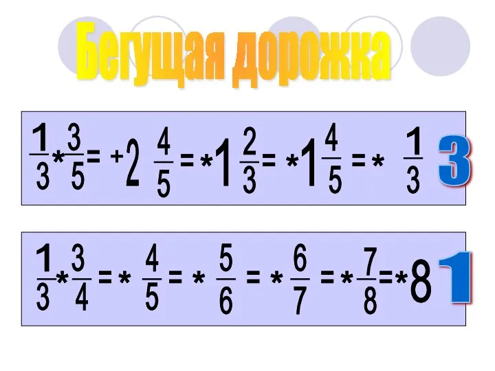 Бегущая дорожка 1 3 3 5 * = + 2 5