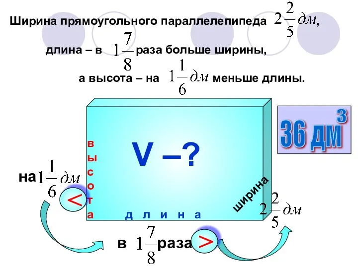 ширина д л и н а в ы с о т