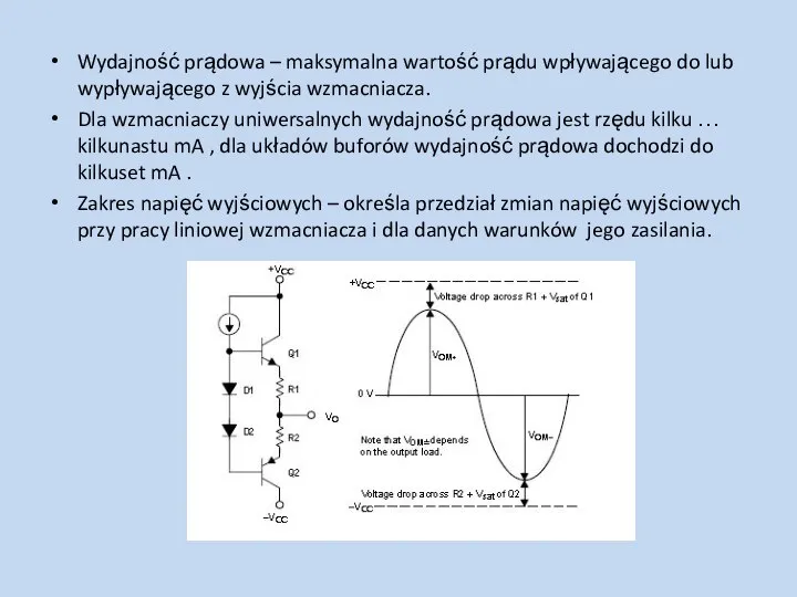 Wydajność prądowa – maksymalna wartość prądu wpływającego do lub wypływającego z