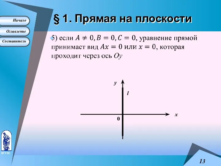 § 1. Прямая на плоскости х у 0 l