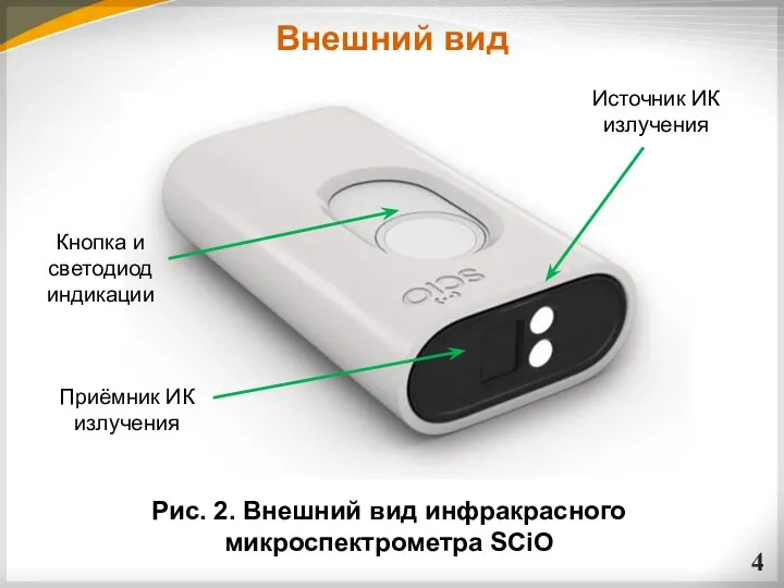 Рис. 2. Внешний вид инфракрасного микроспектрометра SCiO Внешний вид Источник ИК