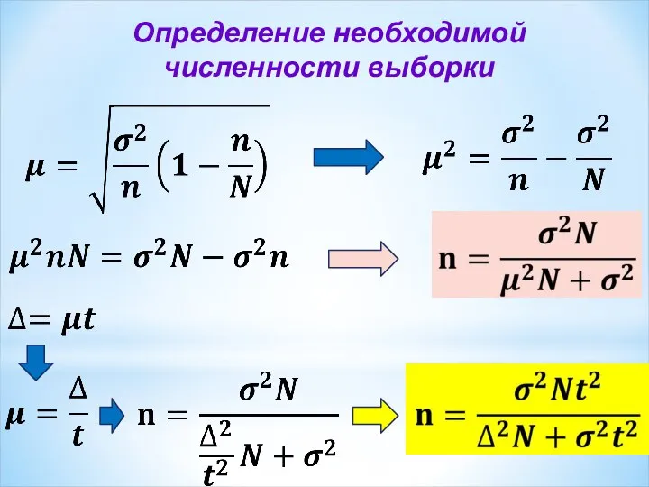 Определение необходимой численности выборки