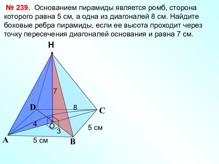 С А В Н № 239. Основанием пирамиды является ромб, сторона