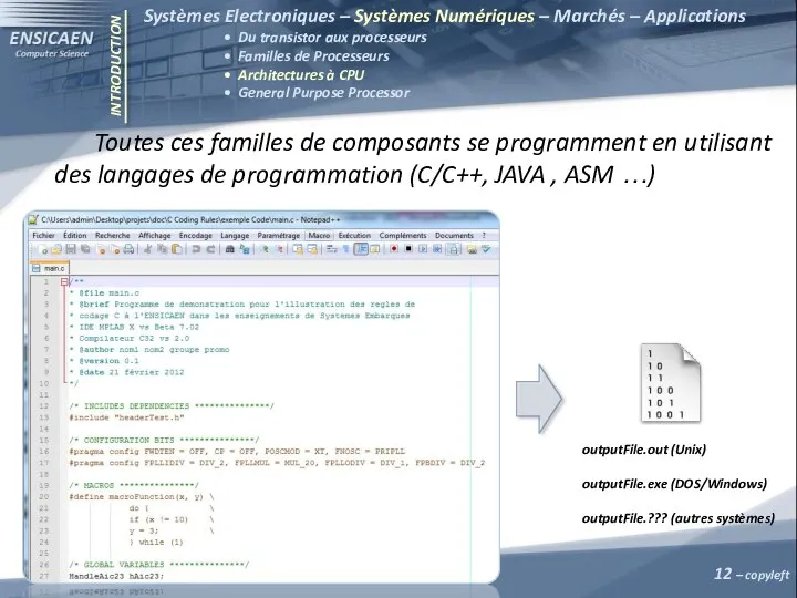 INTRODUCTION Systèmes Electroniques – Systèmes Numériques – Marchés – Applications •