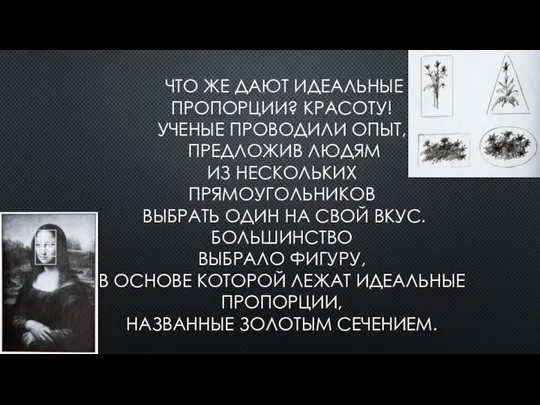 ЧТО ЖЕ ДАЮТ ИДЕАЛЬНЫЕ ПРОПОРЦИИ? КРАСОТУ! УЧЕНЫЕ ПРОВОДИЛИ ОПЫТ, ПРЕДЛОЖИВ ЛЮДЯМ