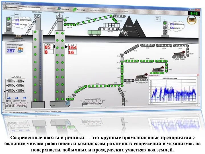 Современные шахты и рудники — это крупные промышленные предприятия с большим