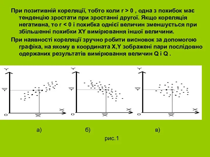 При позитивній кореляції, тобто коли r > 0 , одна з