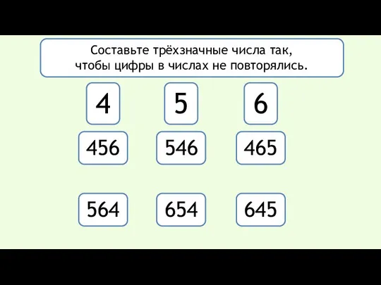 456 546 465 564 654 645 4 5 6 456, 546,