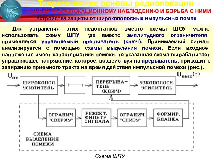 Теоретические основы радиолокации ПОМЕХИ РАДИОЛОКАЦИОННОМУ НАБЛЮДЕНИЮ И БОРЬБА С НИМИ Устройства