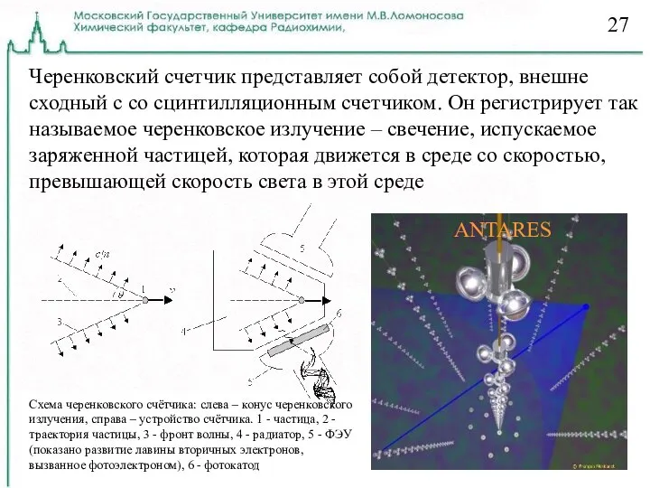 Черенковский счетчик представляет собой детектор, внешне сходный с со сцинтилляционным счетчиком.