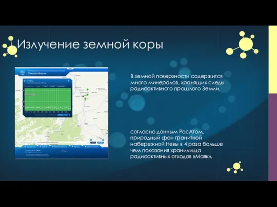 Излучение земной коры В земной поверхности содержится много минералов, хранящих следы