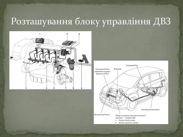 Розташування блоку управління ДВЗ