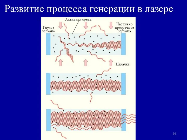 Развитие процесса генерации в лазере